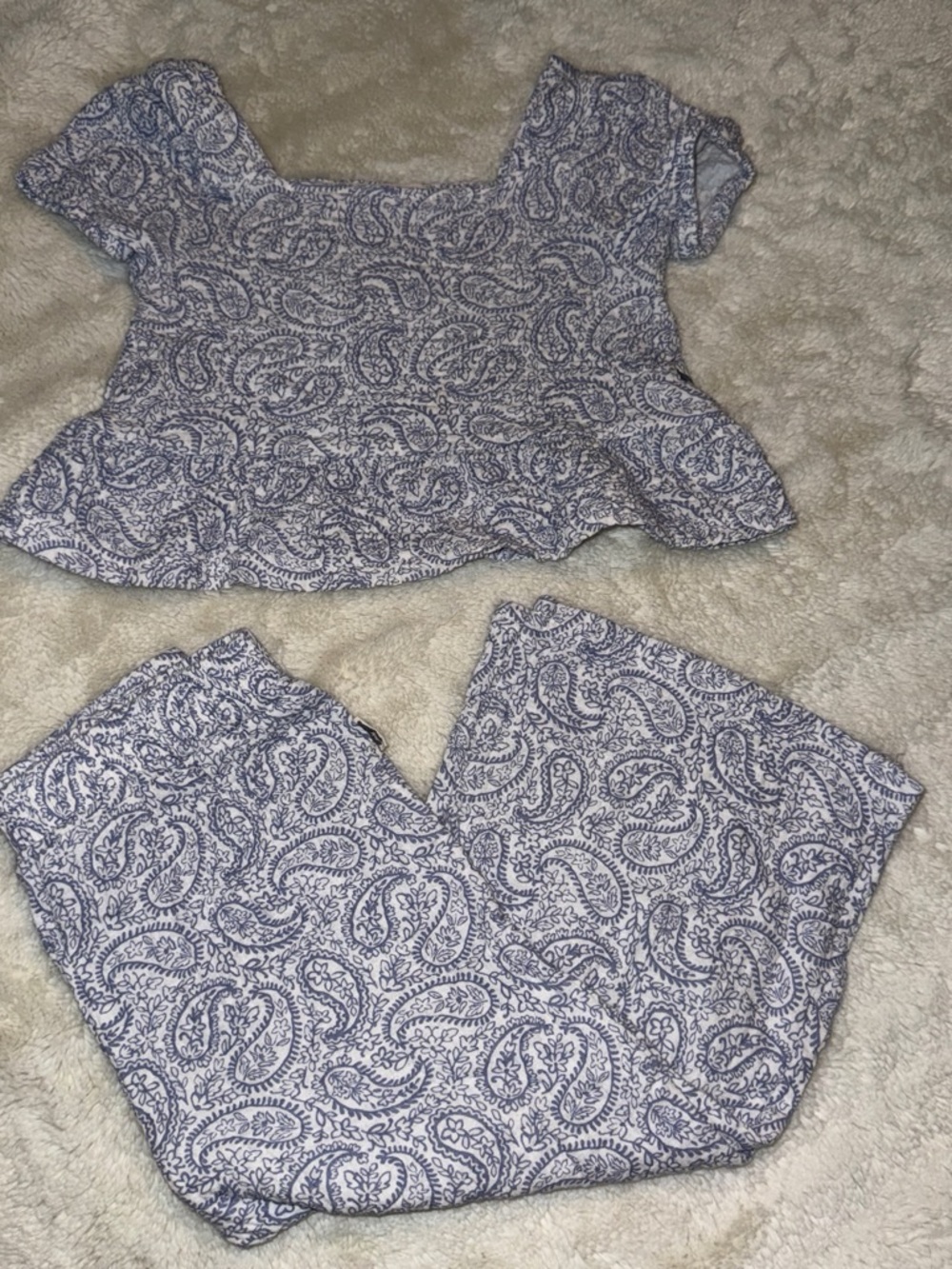 Rabbit and Bear toddler paisley peplum Girl Matching Set